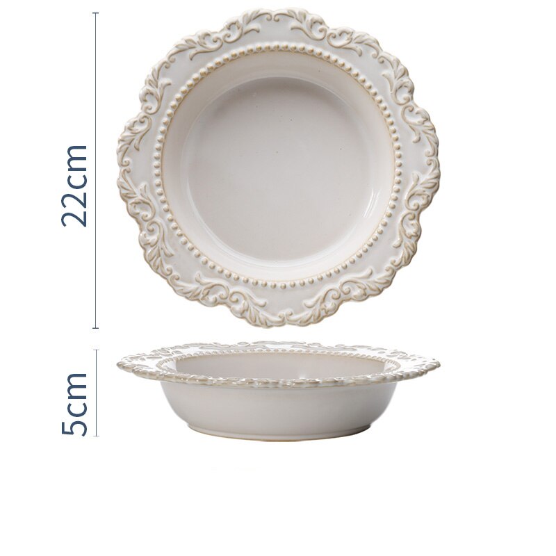 Skandishop Baroque Vintage Ceramic Dinner Plate